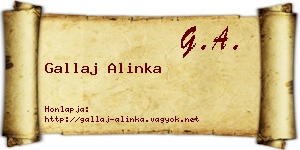 Gallaj Alinka névjegykártya